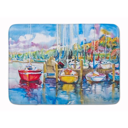 Carolines Treasures Paradise Yacht Club Sailboats Machine Washable Memory Foam Mat JMK1063RUG